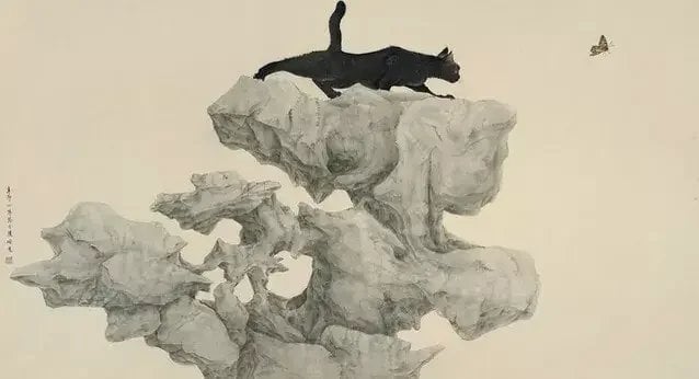 Современный кот в стиле гунби