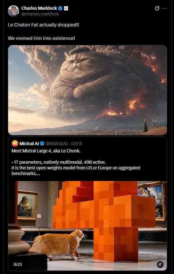 Ладно, они назвали модель Le Chonk, но все понимают, к чему тут отсылка [Мем: Twitter]  