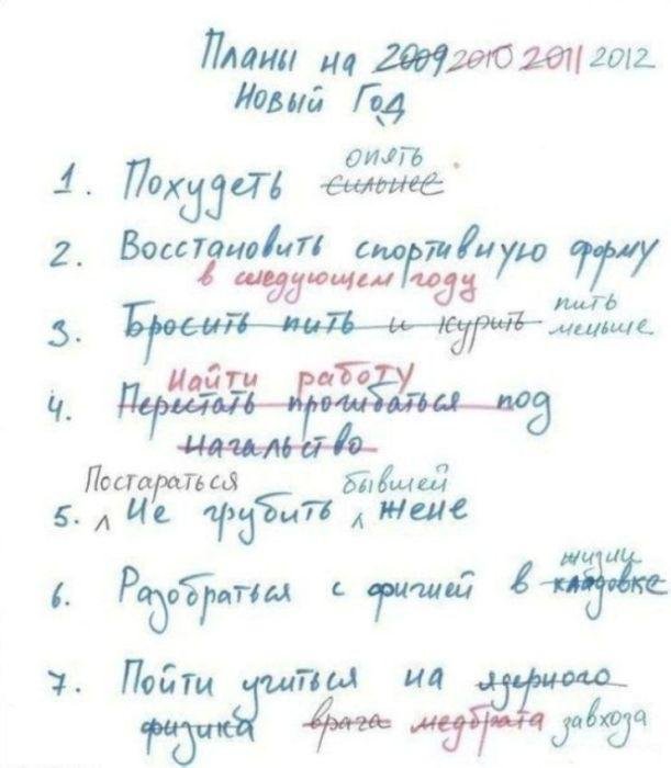 При должной сноровке один и тот же «список целей на год» можно использовать лет пять подряд с минимальными корректировками
