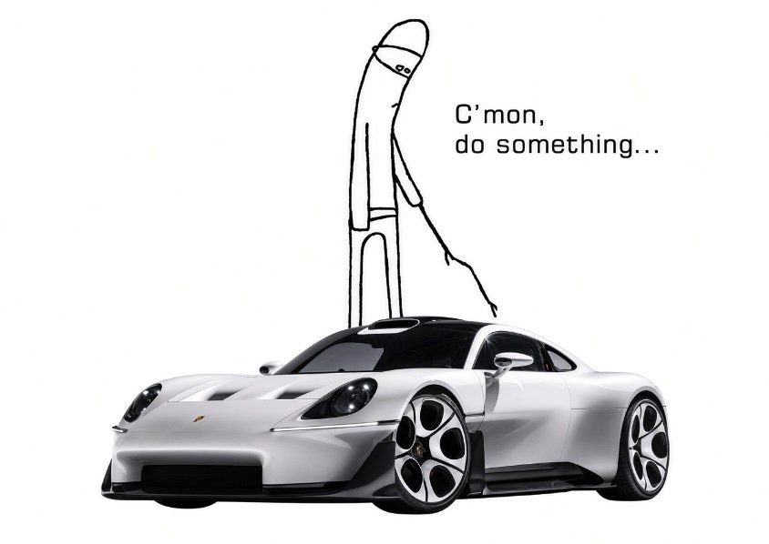 Если вы считаете, что у вас был плохой день: бедолаги из Porsche презентовали суперкар Mission S (обычный, нелетающий) в один день c вундервафлей от Илона Маска, в комментах там жарко [Мем: Twitter]