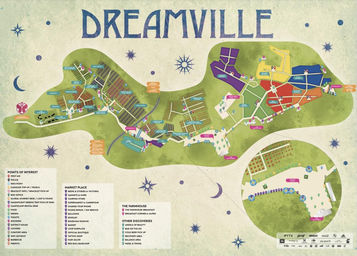 Карта Dreamville для наглядности