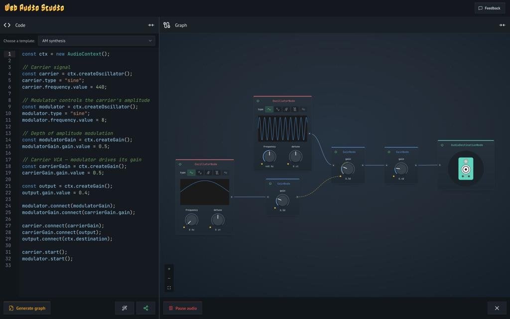 Web Audio Studio — интерактивный инспектор аудиографов на Web Audio API