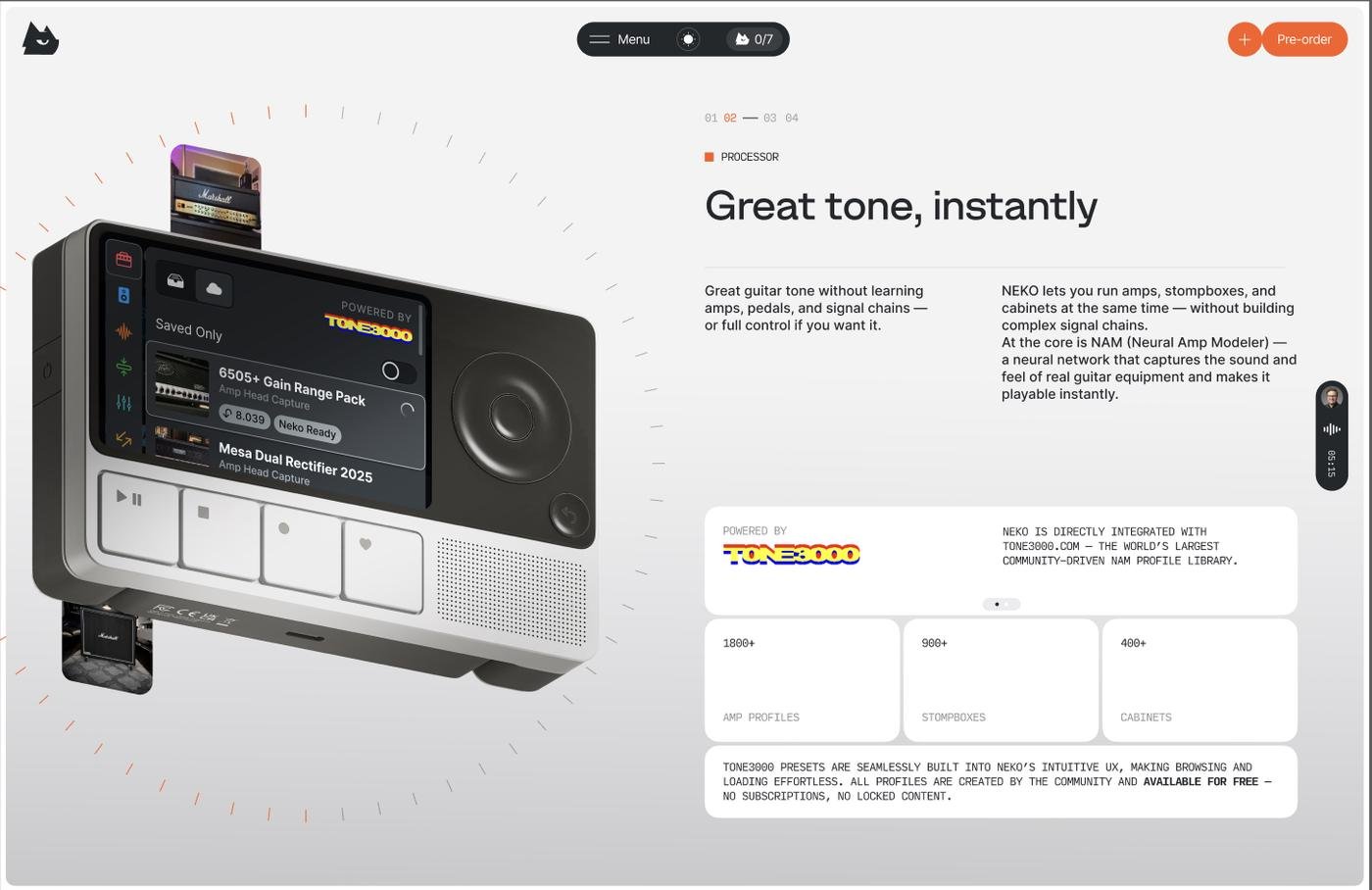 Вот так будет выглядеть страничка сайта про Tone3000 и NAM