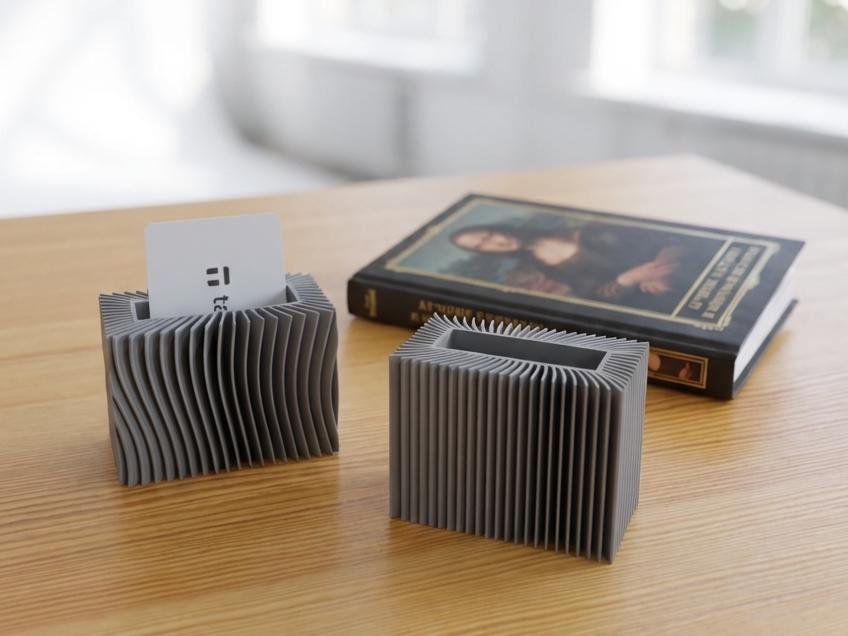 еще один мой проект - холдер для карты tangem, с прикольными ребрами как у воздушного фильтра