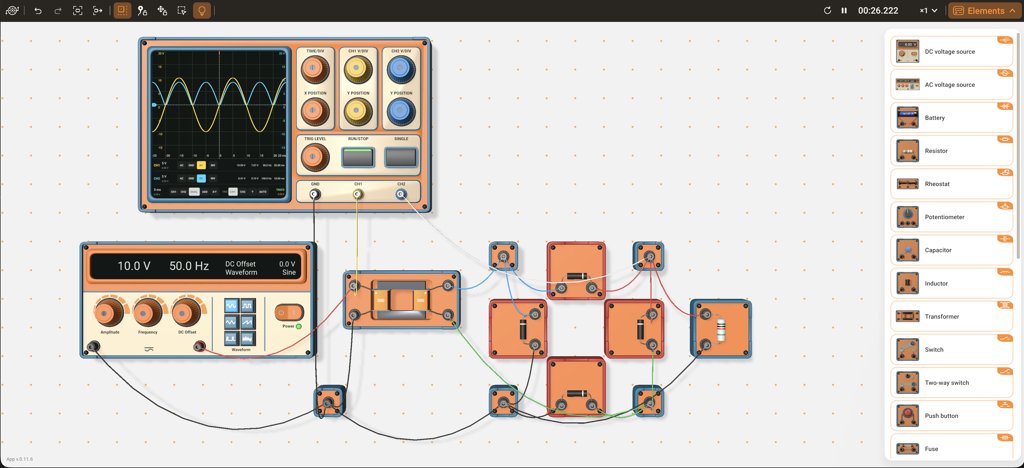 Experimenters Circuits: симулятор электрических цепей