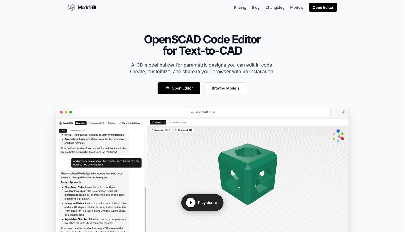 сделал полноценный сайт - лендинг, блог, шоукейс моделей, видео демка