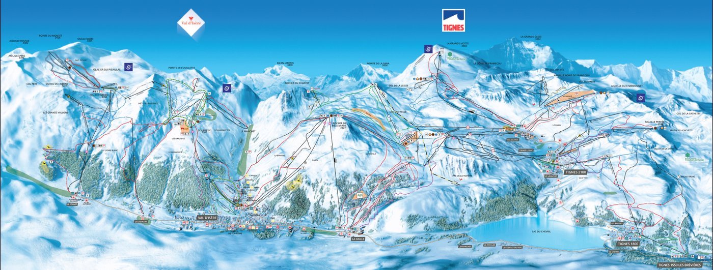Карта Tignes – Val d'Isère