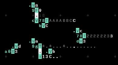 Переменная d, передаваемая оператором X на a клеток по оси x помогает ноте в нижнем секвенсоре подскочить вверх на одну октаву