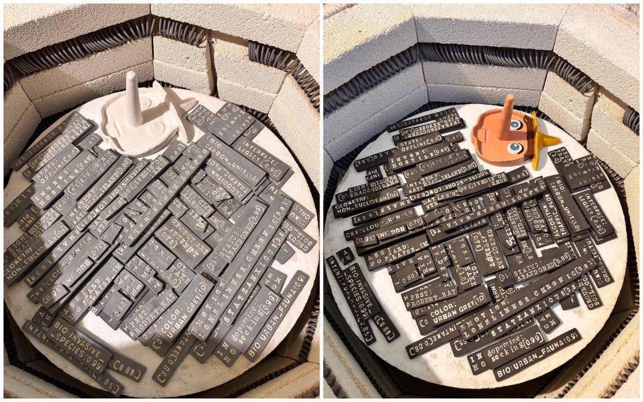 Таблички для разметки в печке: до и после.