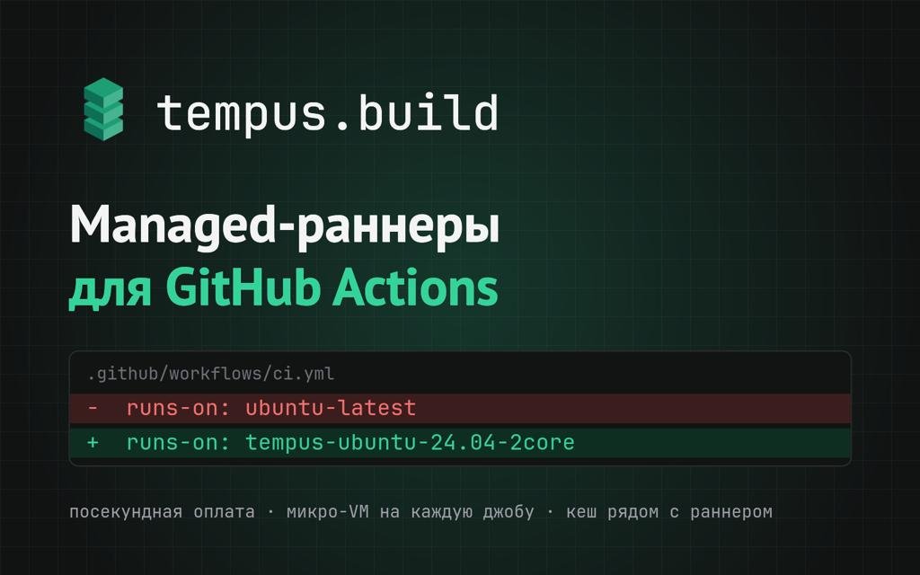 tempus.build - managed self-hosted раннеры для GitHub Actions