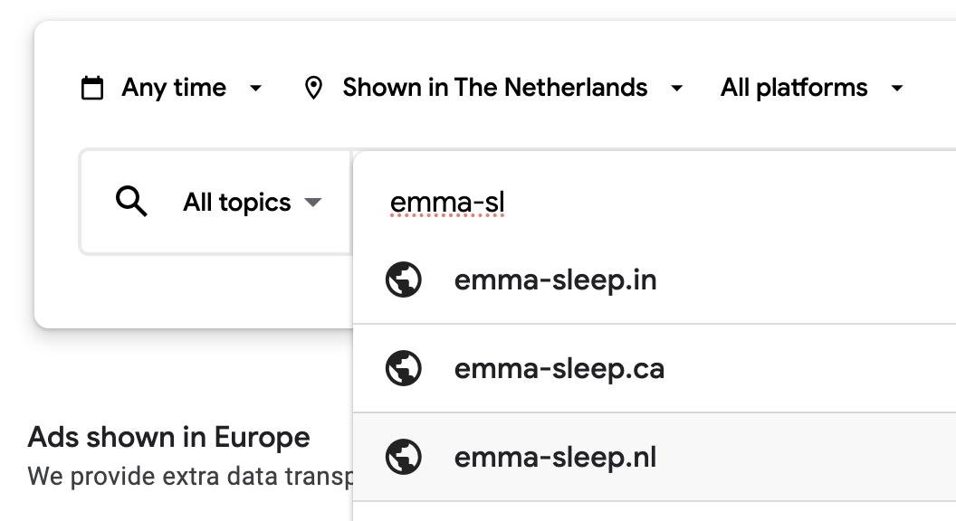 Выбираем url в зоне nl