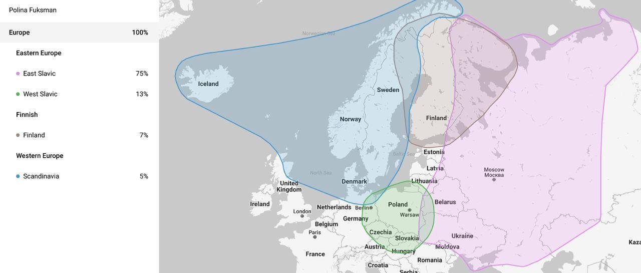 ДНК тест, в котором я узнала про наличие скандинавских генов.<br>
Финская бабушка, воссоединимся?
