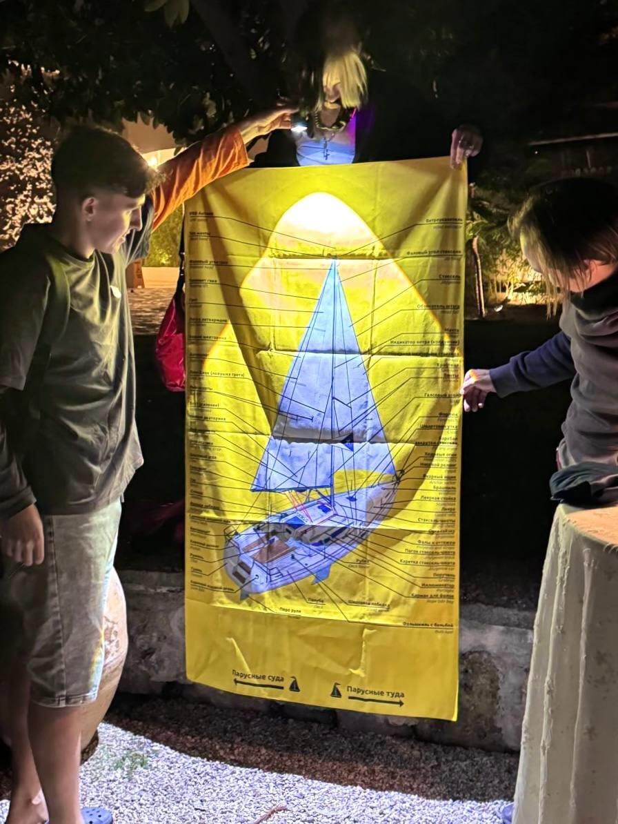 мы с петей и настей изучаем строение яхты